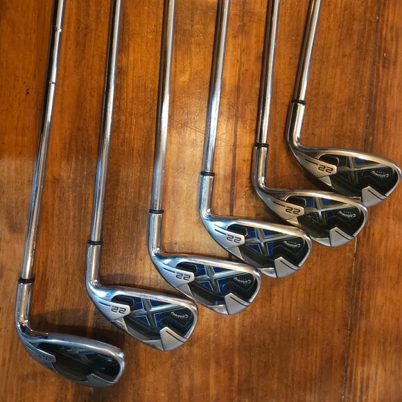 Callaway X-22 Iron Set 4-PW Missing 5 Steel Uniflex Shafts Right Handed 6 Pcs - Picture 1 of 5
